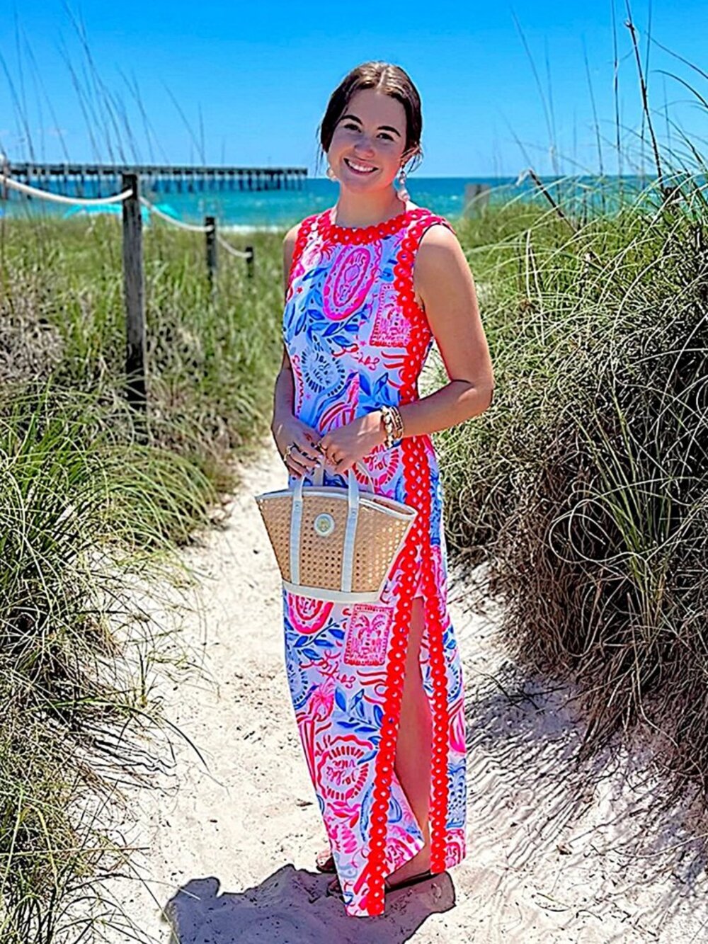 Lilly Pulitzer Sadie Maxi Romper in Resort White/Sun Sea Sand NWT - Size 00